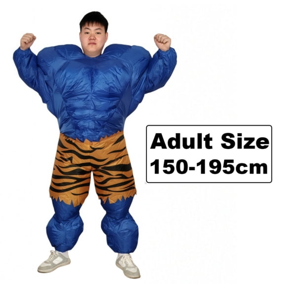 Adult Muscle Inflatable Costume Anime Mach Set Mascot Halloween Christmas Party Role Playing Male And Female Inflatable Costumes,Height 4'11"-6'3",blue