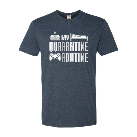 Adult My Quarantine Routine Eat Sleep Game Funny Deluxe T-Shirt