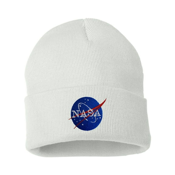 Adult NASA Insignia Logo Embroidered Cuffed Knit Beanie Cap