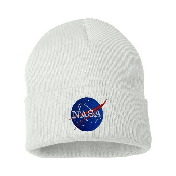 Adult NASA Insignia Logo Embroidered Cuffed Knit Beanie Cap
