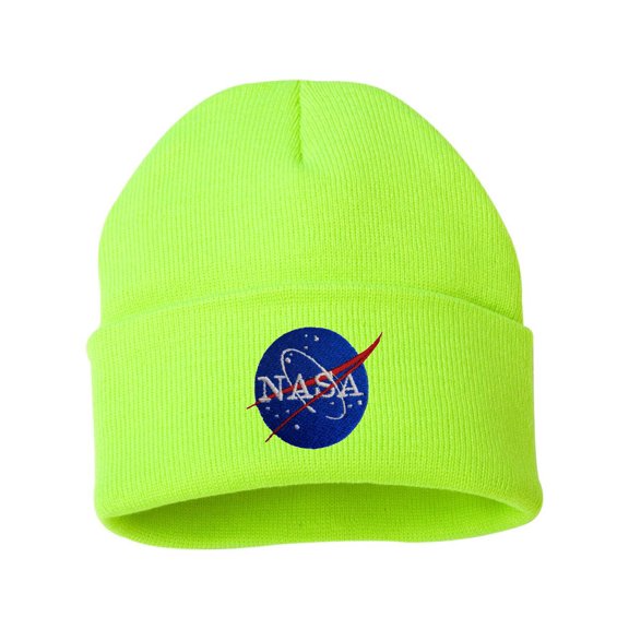 Adult NASA Insignia Logo Embroidered Cuffed Knit Beanie Cap