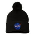 thumbnail image 1 of Adult NASA Insignia Logo Embroidered Knit Beanie Pom Cap, 1 of 1