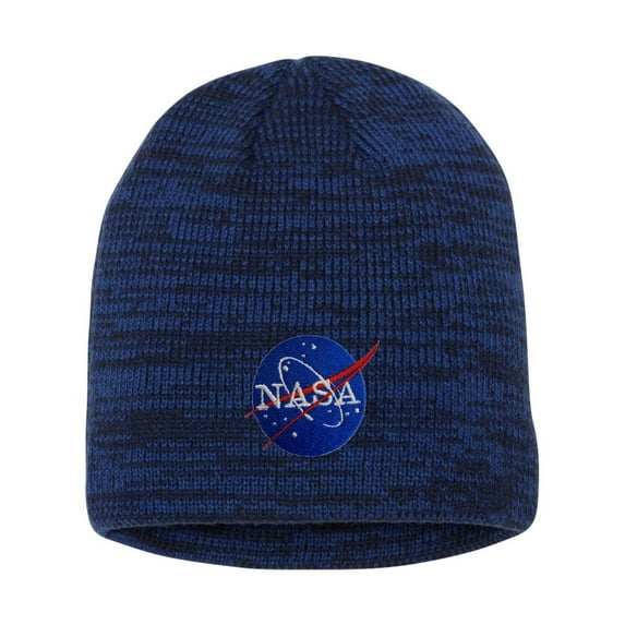 Adult NASA Insignia Logo Embroidered Marled Knit Beanie Cap