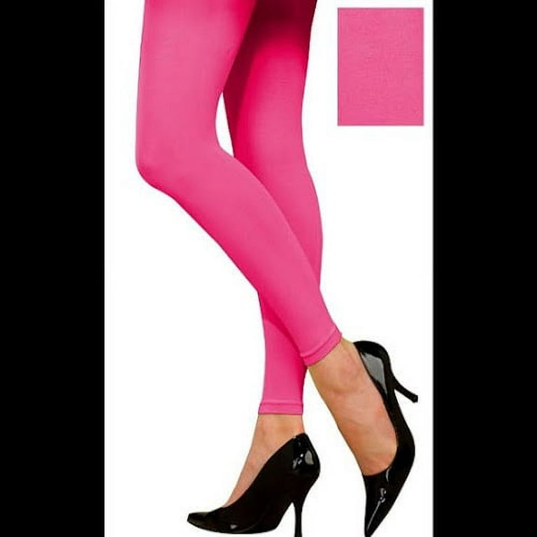 Adult Neon Pink Footless Tights 