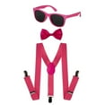 thumbnail image 1 of Adult Neon Suspender Bowtie Accessory Set, Pink, 1 of 1
