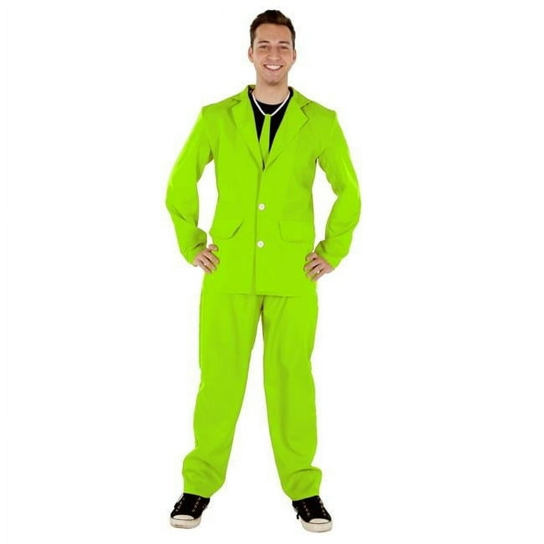 Perfectpretend Adult Neon Yellow 3 Piece Suit Large