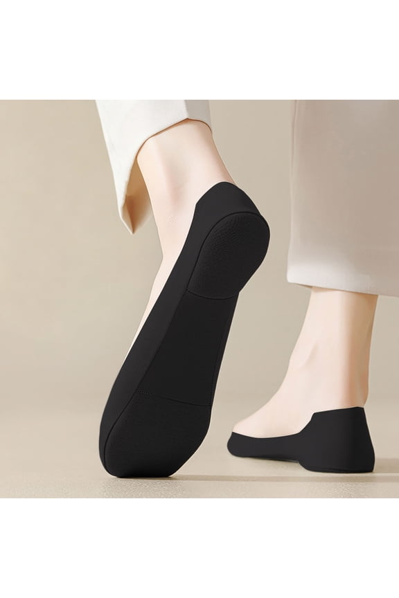 Adult Non Slip Socks Cushioned Sole Gripper Slippers for Indoor Home Relaxation Black Free Size