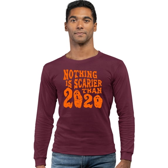 Adult Nothing Is Scarier Than 2020 Funny Ghost Halloween Long Sleeve T-Shirt