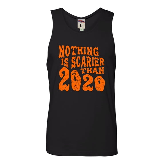 Adult Nothing Is Scarier Than 2020 Funny Ghost Halloween Sleeveless Tank Top Cotton T-Shirt