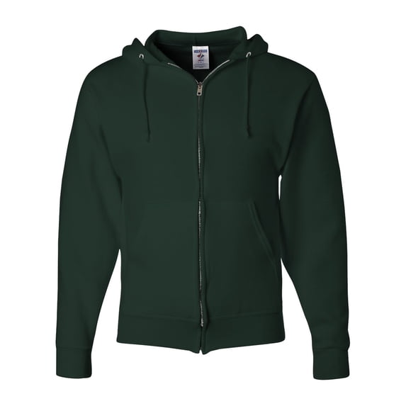 Adult NuBlend® Fleece Full-Zip Hooded Sweatshirt - FOREST GREEN - M