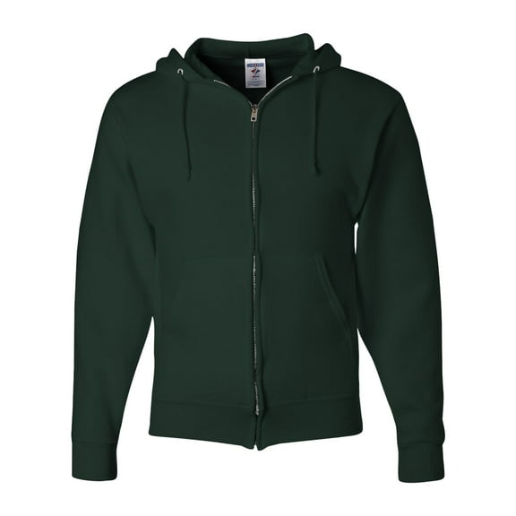 Adult NuBlend® Fleece Full-Zip Hooded Sweatshirt - FOREST GREEN - M