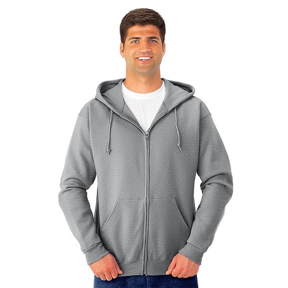 Adult NuBlend® Fleece Full-Zip Hooded Sweatshirt - OXFORD - XL