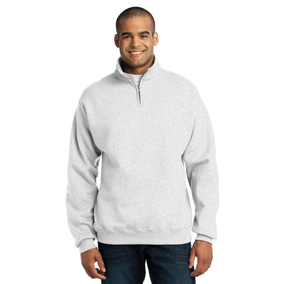 Adult NuBlend® Quarter-Zip Cadet Collar Sweatshirt - ASH - 2XL