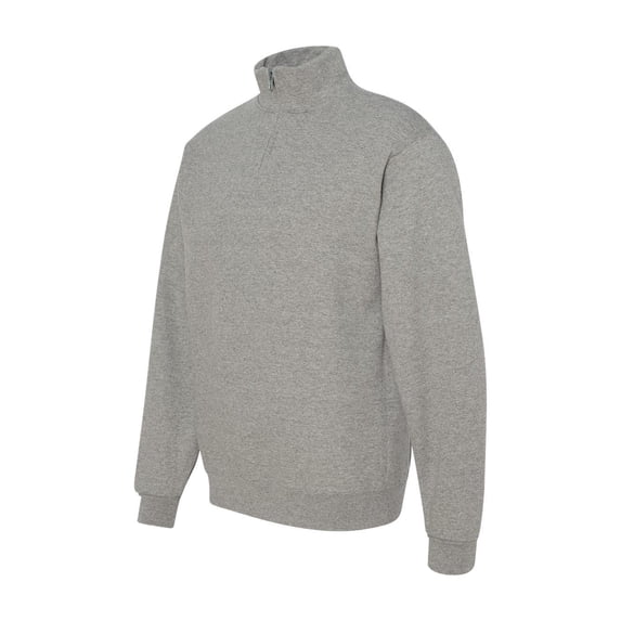 Adult NuBlend® Quarter-Zip Cadet Collar Sweatshirt - OXFORD - 2XL