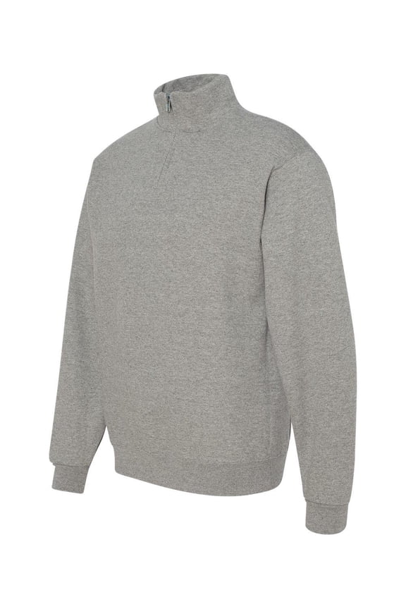 Adult NuBlend® Quarter-Zip Cadet Collar Sweatshirt - OXFORD - XL