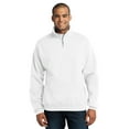 thumbnail image 1 of Adult NuBlend® Quarter-Zip Cadet Collar Sweatshirt - WHITE - S, 1 of 3