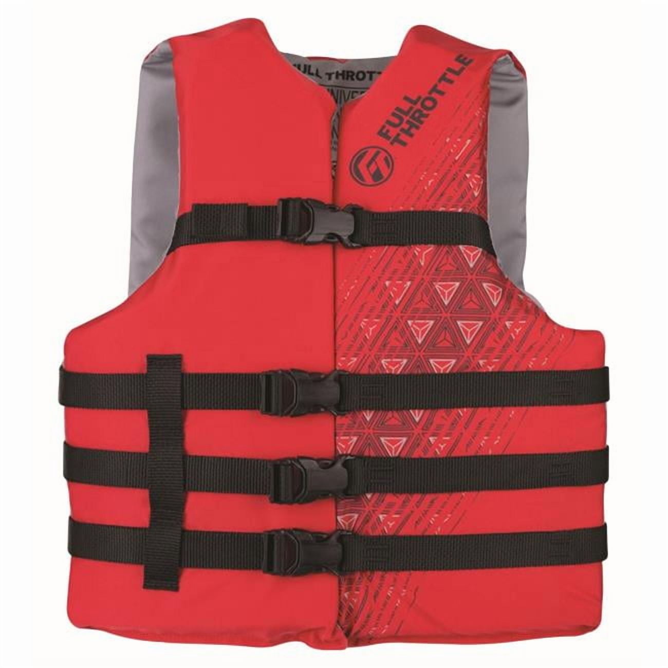 Adult Nylon Life Jacket, Red - Large & Extra Large