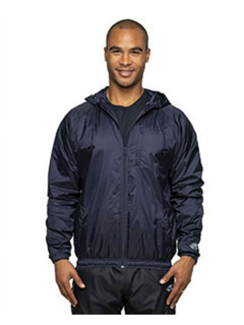 Adult Nylon Taffeta Hooded Coaches Jacket - NAVY - M - Walmart.com