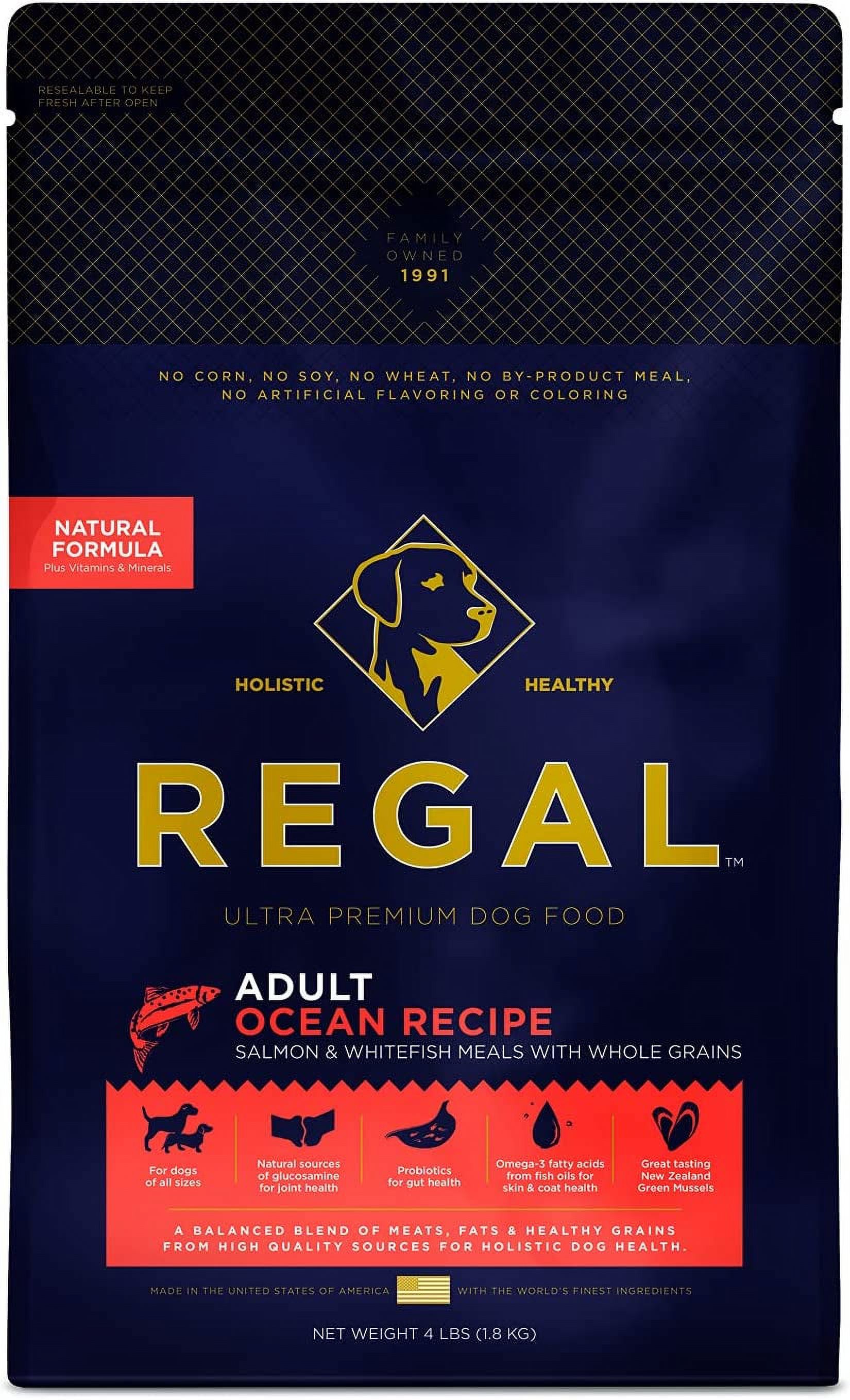 Adult Ocean Recipe (Salmon) All Natural, Slow Cooked Whole Grain Dry