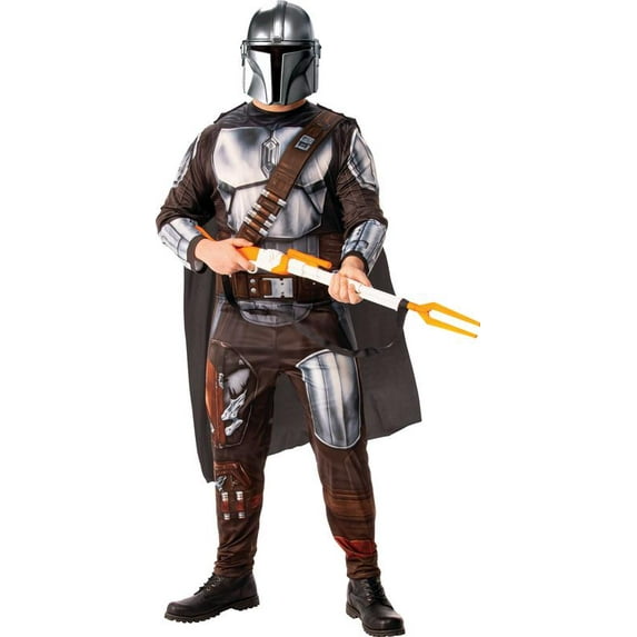 Adult Officially Licensed Men's Mandalorian Halloween Costume Large, Brown and Grey