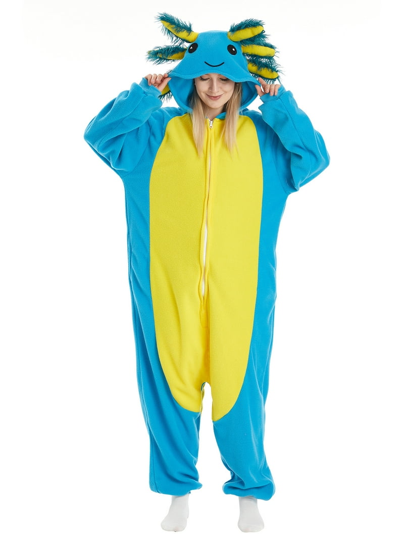 Adult Onesie Axolotl Pajamas Jumpsuit Cute Plus Size Pajamas