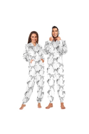 Adult Onesie Blue Background Adult Onesie Dalmatian Zipper One-Piece Pajamas Unisex with PocketsClock Zipper One-Piece Pajamas Unisex with Pockets