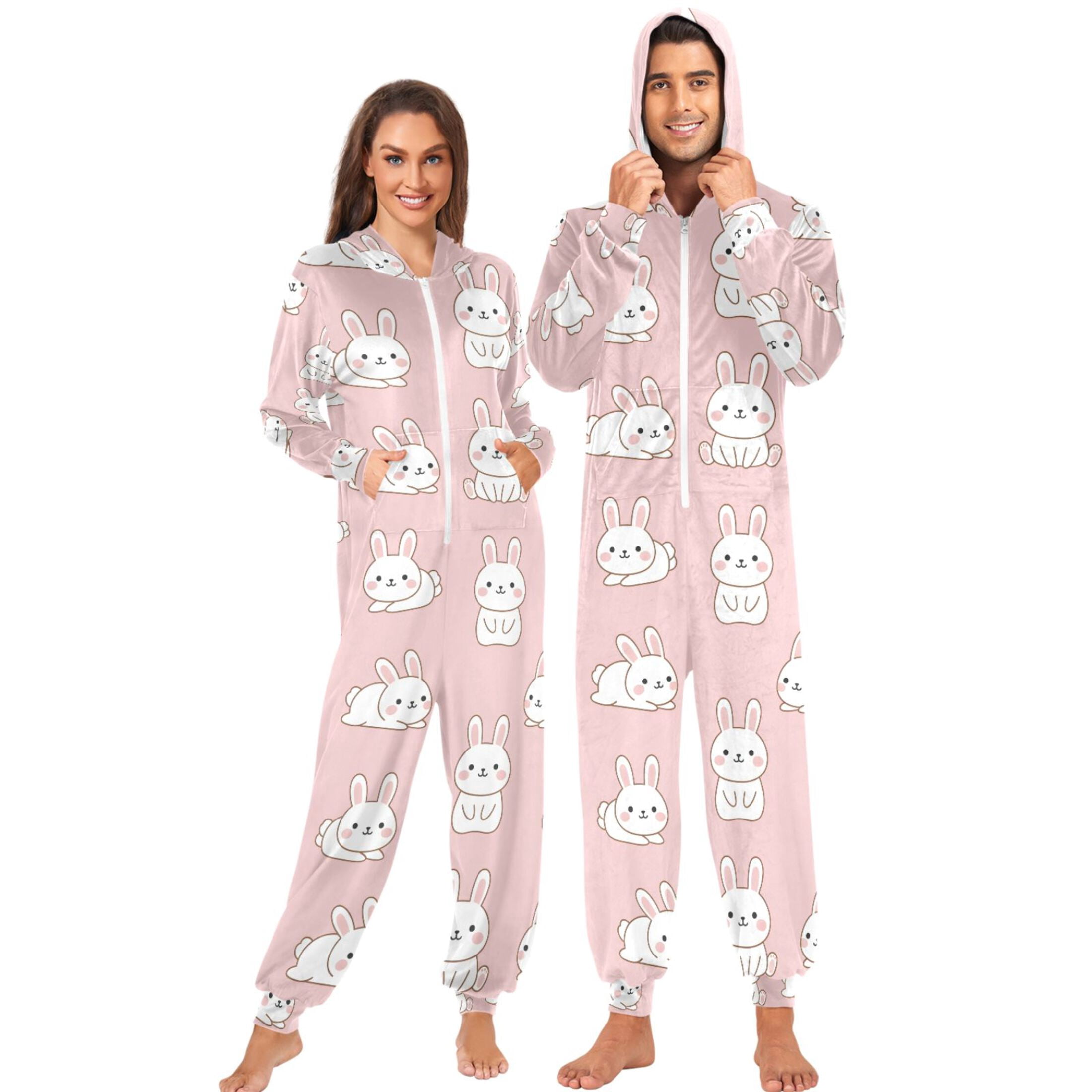 Pyjamas Rabbit Adult Onesie Pajamas with Cute Rabbits L - Walmart.com