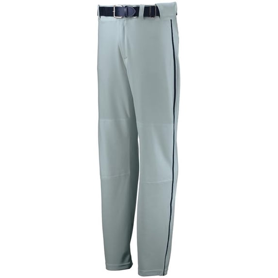 Adult Open Bottom Piped Baseball Pant, Baseball Gray & Navy - Extra Large