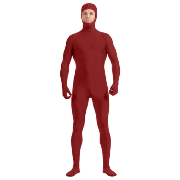 Adult Open Face Full Body Zentai Bodysuit, Long Sleeve Hand Foot Integrated Skin Suit, Stretch Unitard for Halloween Stage Performance,M,5
