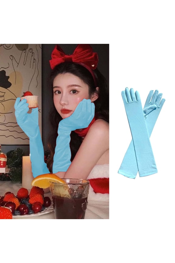 Adult Opera Gloves | Over Elbow Stretch Long Spandex Design | Soft Lightweight Material | Multiple Colors: Black, White, Red, Blue, Pink, Yellow, Green | One Pair | 45cm Length