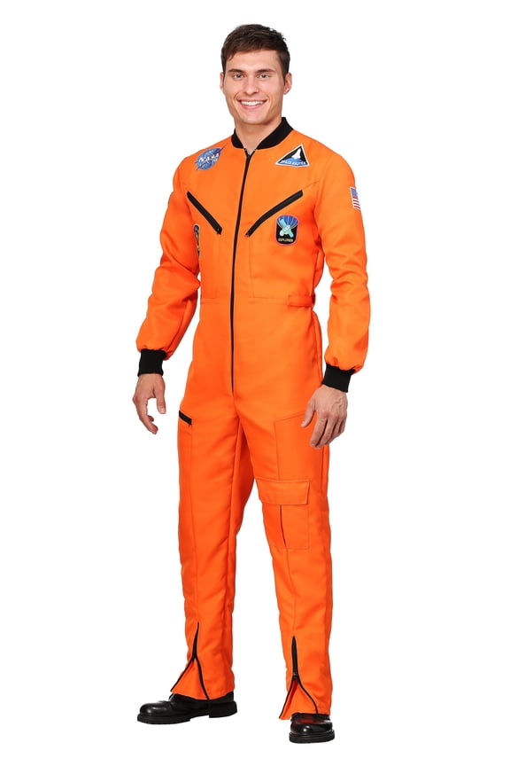 Adult Orange Astronaut Jumpsuit Costume