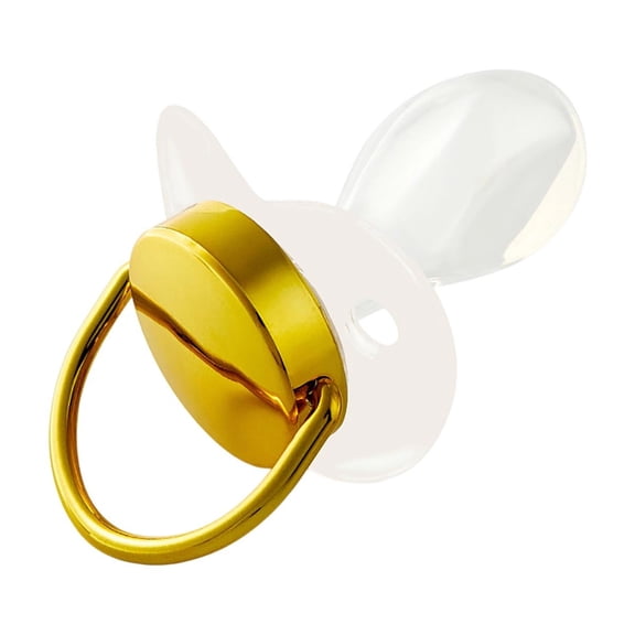 Adult Pacifier for Playful Comfort, Electroplated Finish Silicone Teething Soother, Large Size Oral Relaxation Accessory for Roleplay and Fun
