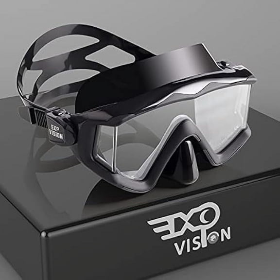 Adult Pano 3 Scuba Diving Mask, Tempered Glass Snorkel Mask Anti-Fog Swim Mask No Leakage Swim Goggles with Nose Cover Snorkeling Gear for Snorkeling, Freediving, Swimming
