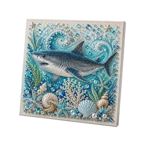 Adult Pearl Art Kit with Frame - 7.87" Relaxing DIY Craft for Home Wall Decor & Handmade Gift, Sparkling 3D Bead Painting Set for Beginners