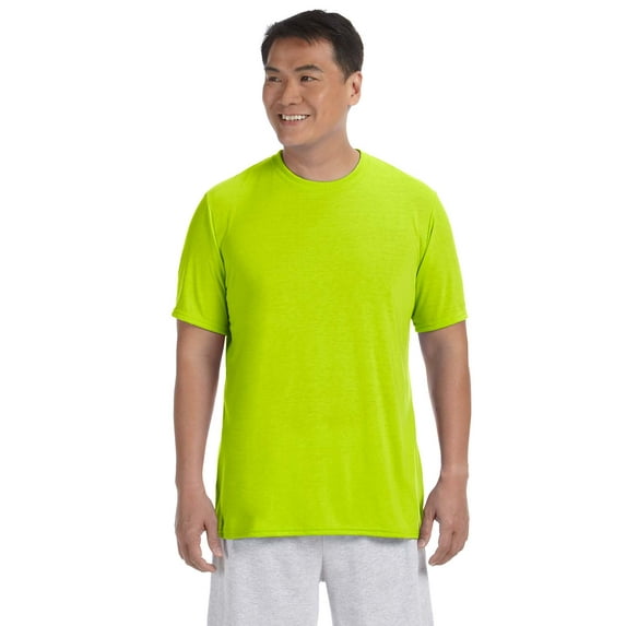 Gildan G420 Adult Performance Adult 5 oz. T-Shirt, Safety Green, M, Pack Of 5, Men's T-Shirt