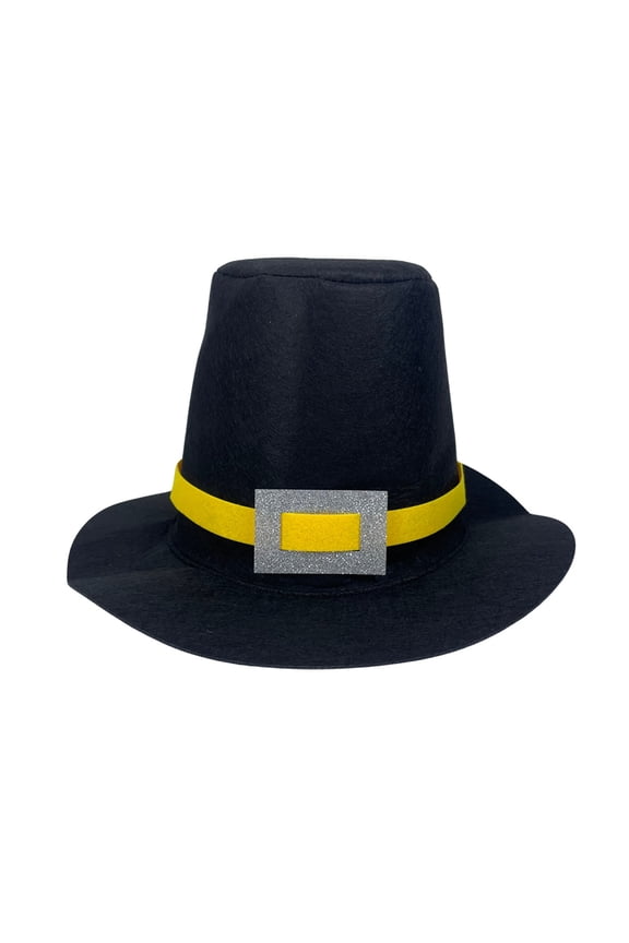 Adult Pilgrim Hat Black Wide Brim Caps Thanksgiving Casual Hat Style Suitable For Parties And Stage Performances