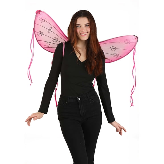 Adult Pink Floral Costume Wings
