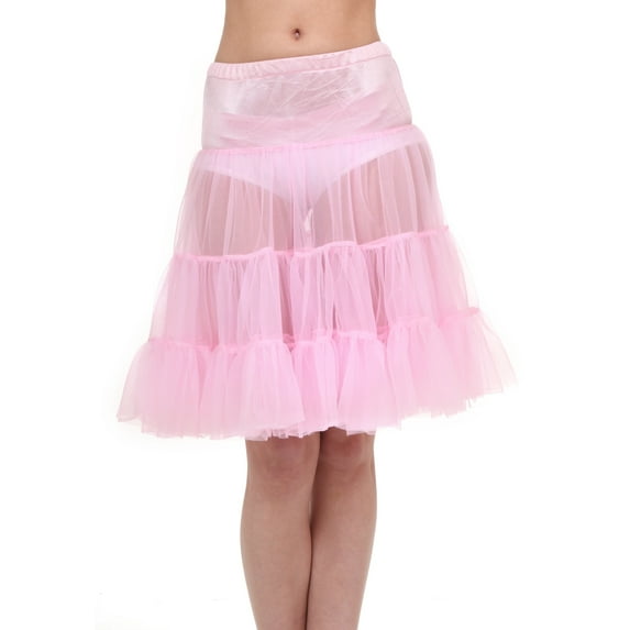 Adult Pink Knee Length Crinoline