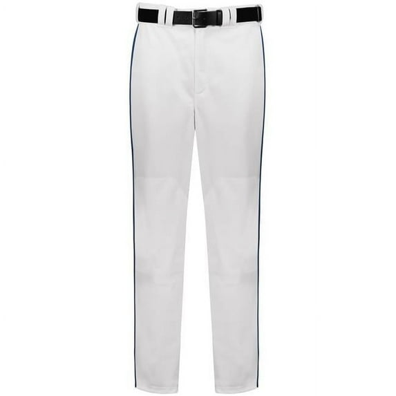 Adult Piped Diamond Series 2.0 Baseball Pant, White & Navy - 3XL