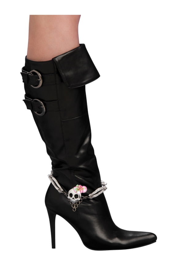 Adult Pirate Costume Accessory Skull and Bones Boot Jewelry Chain