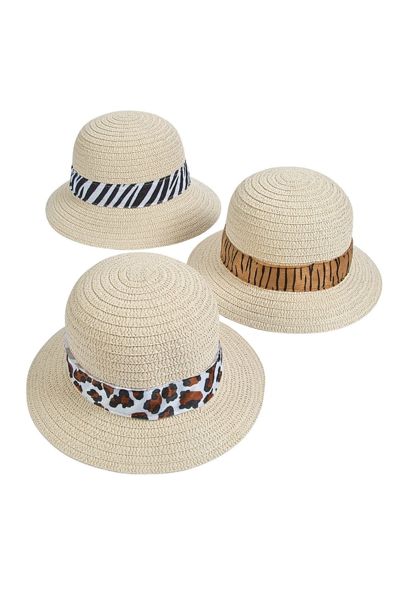 Adult Pith Helmets W/Animal Print - Party Wear - 12 Pieces