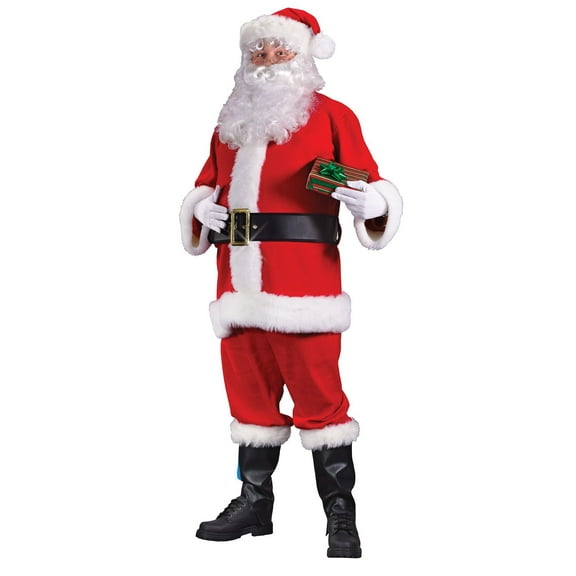 Adult Plus Size Flannel Santa Suit