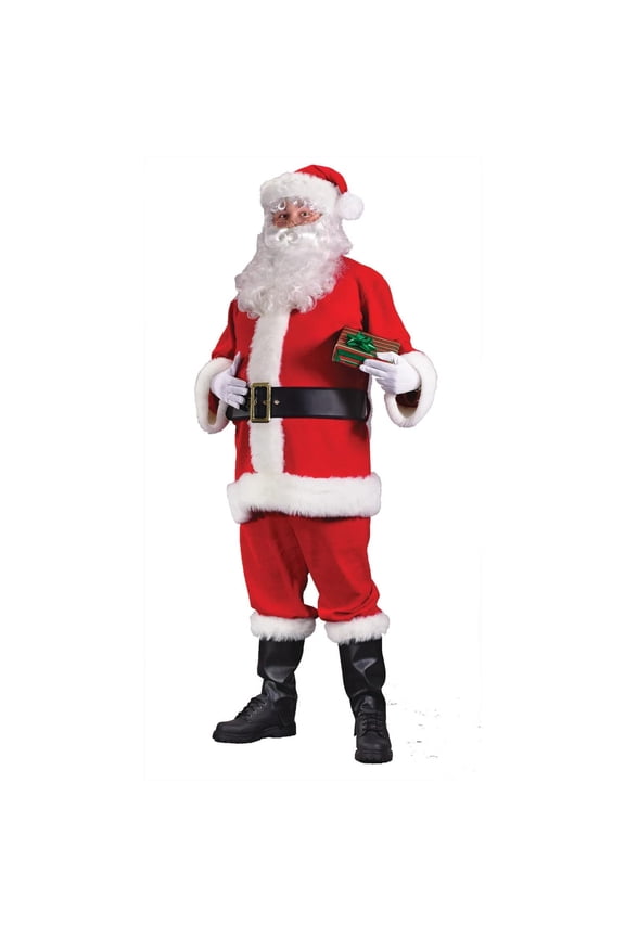 Adult Plus Size Flannel Santa Suit