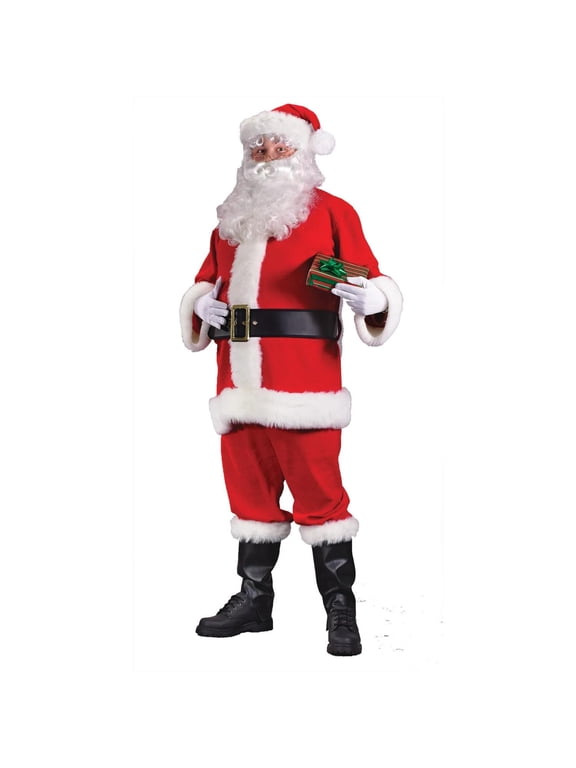 Adult Plus Size Flannel Santa Suit