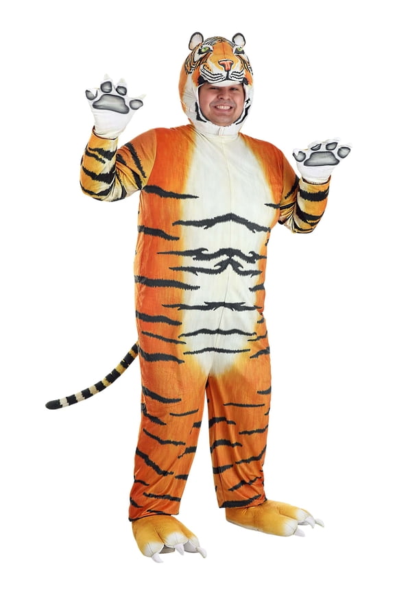 Adult Plus Size Realistic Tiger Costume