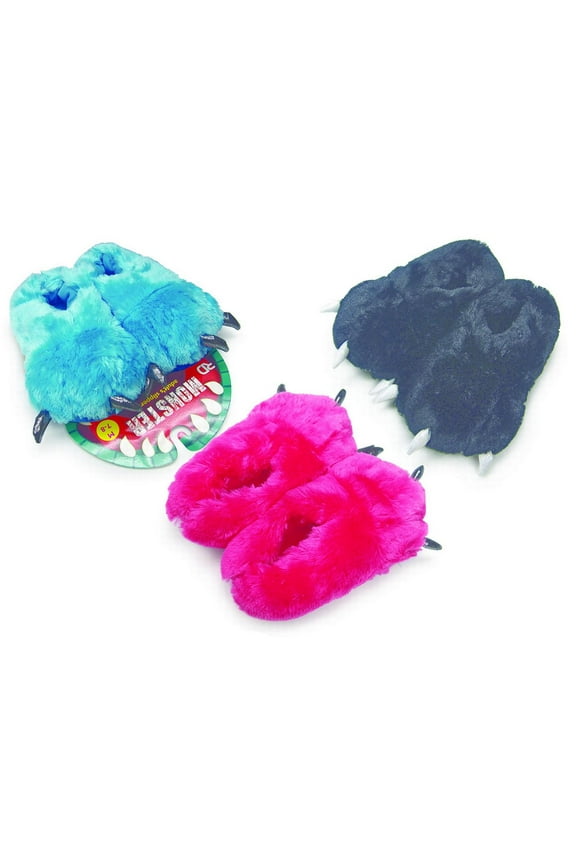Adult Plush Monster Slippers Ultra Soft Cozy Indoor Footwear Size Adjustable Fun