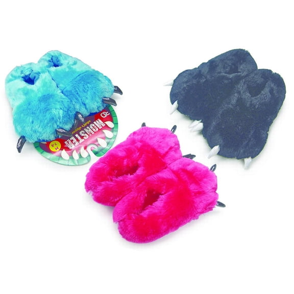 Adult Plush Monster Slippers Ultra Soft Cozy Indoor Footwear Size Adjustable Fun