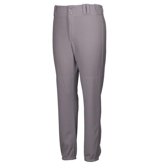 Adult Polyester Double Knit Baseball Pant, Grey - Large
