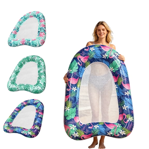 Adult Pool Floats 4-in-1 Inflatable Water Hammock Floating Lounge Raft for Adults Perfect for Swimming Pools Lakes Beaches Durable PVC Easy Inflation Compact Storage,B