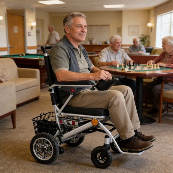 Adult Portable Electric Wheelchair, Lightweight All-Terrain Mobility Solution